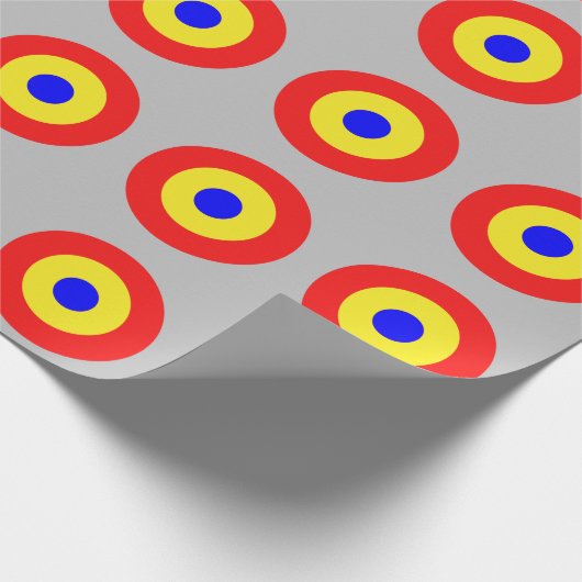 Bullseye Target Pattern op Grey Wrapping Paper Cadeaupapier (Hoek)
