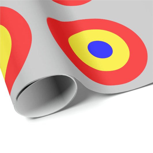Bullseye Target Pattern op Grey Wrapping Paper Cadeaupapier (Rol Hoek)