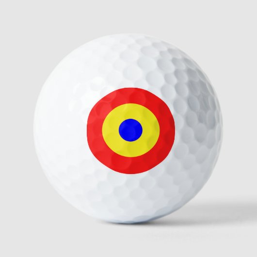 Bullseye Target Primaire kleuren Golfballen (Voorkant)