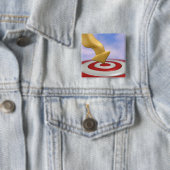 Bullseye. Vierkante Button 5,1 Cm (In situ)