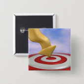 Bullseye. Vierkante Button 5,1 Cm (Voorkant /achterkant)