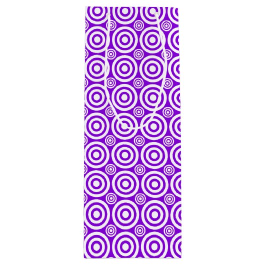 Bullseye-WINE GIFT BAG-Paars-White Wijn Cadeautas (Voorkant)