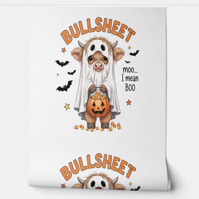 Bullsheet Highland Koe Funny Ghost Behang (Afrollen)