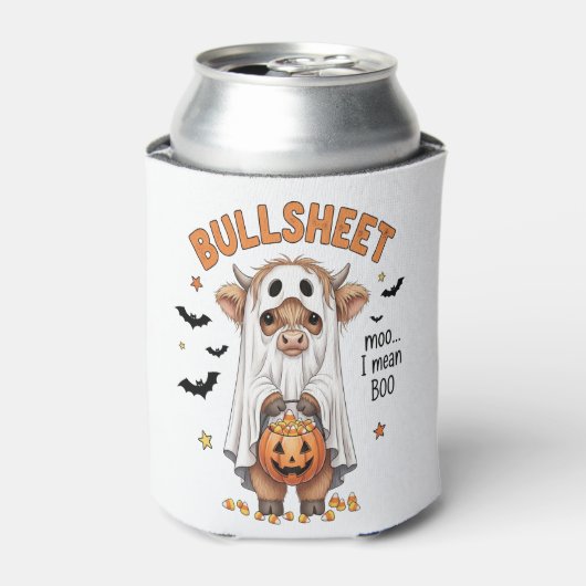 Bullsheet Highland Koe Funny Ghost Blikjeskoeler (Blikje Voorkant)
