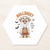 Bullsheet Highland Koe Funny Ghost Kartonnen Onderzetters (Voorkant)