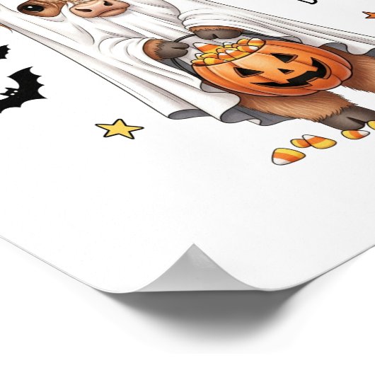 Bullsheet Highland Koe Funny Ghost Poster (Hoek)
