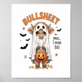 Bullsheet Highland Koe Funny Ghost Poster (Voorkant)
