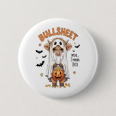 Bullsheet Highland Koe Funny Ghost Ronde Button 5,7 Cm (Voorkant)