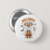 Bullsheet Highland Koe Funny Ghost Ronde Button 5,7 Cm (Voorkant /achterkant)