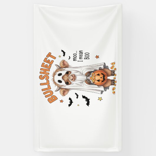 Bullsheet Highland Koe Funny Ghost Spandoek (Verticaal)