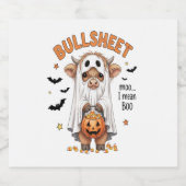 Bullsheet Highland Koe Funny Ghost Sparkling Wijnetiket (Enkel label)