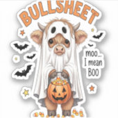 Bullsheet Highland Koe Funny Ghost Sticker (Voorkant)