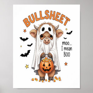 Bullsheet Hoogland Koe Grappige Geest Poster