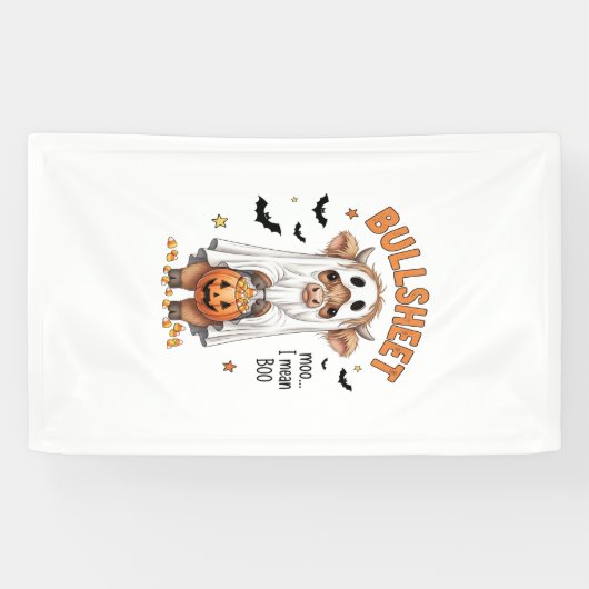 Bullsheet Hoogland Koe Grappige Geest Spandoek (Horizontaal)