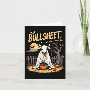Bullsheet Koe Ghost Halloween Pun Met Jack O' Lan Kaart