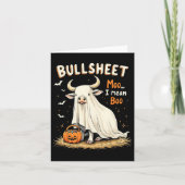 Bullsheet Koe Ghost Pun Funny Halloween Trick or T Kaart (Voorkant)