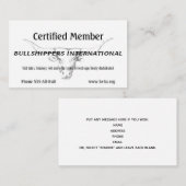 Bullshippers Internationaal lidmaatschap Visitekaartje (Voorkant / Achterkant)