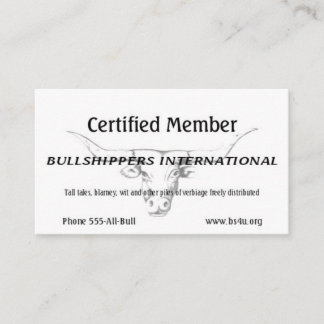 Bullshippers Internationaal lidmaatschap Visitekaartje