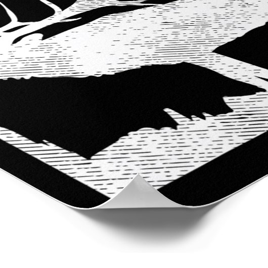 Bullshirt Funny Bull Elk deer Buck Bow Hunting Hun Poster (Hoek)