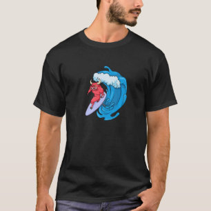 Bullsurfer op hydrofoil surfbord t-shirt