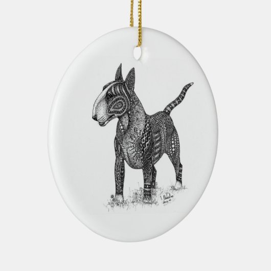 Bullterrier Ceramic Ornament (Rechts)