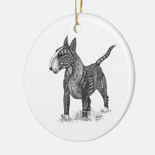 Bullterrier Ceramic Ornament (Links)