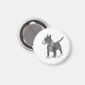 Bullterrier-magneet Magneet (Voorkant / Achterkant)