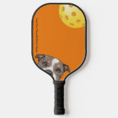 BullTerriers op een Oranje Pickleball Paddle (Voorkant)