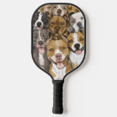 BullTerriers op een Oranje Pickleball Paddle (Achterkant)