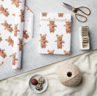 Bully Buddy Brown Beer Animal Wrapping Paper Cadeaupapier