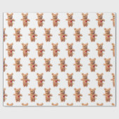 Bully Buddy Brown Beer Animal Wrapping Paper Cadeaupapier (Vlak)
