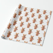 Bully Buddy Brown Beer Animal Wrapping Paper Cadeaupapier (Uitgerold)