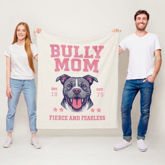 Bully Dog Mom - Fierce Fearless Pit Bull Soft Cozy Fleece Deken (In situ)