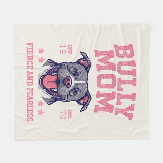 Bully Dog Mom - Fierce Fearless Pit Bull Soft Cozy Fleece Deken (Voorkant (Horizontaal))