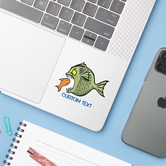 Bully Fish Sticker (Laptop met iPhone)