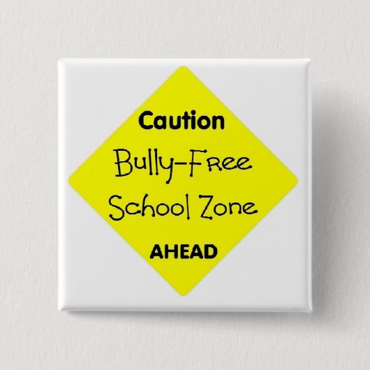 Bully - Free School Zone Vierkante Button 5,1 Cm (Voorkant)