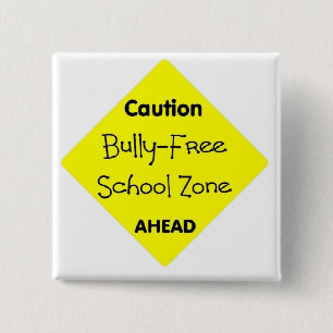 Bully - Free School Zone Vierkante Button 5,1 Cm