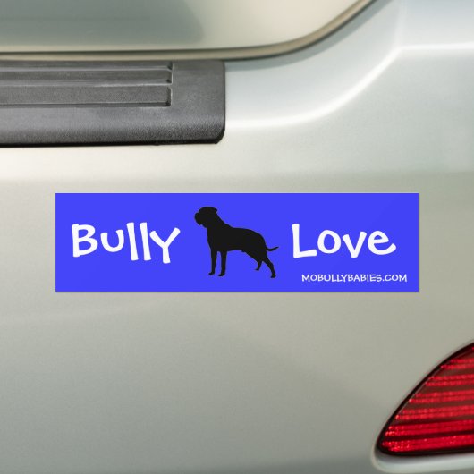 Bully Love Bullmastiff Bumpersticker - blauw (Op auto)
