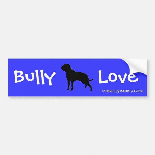 Bully Love Bullmastiff Bumpersticker - blauw (Voorkant)