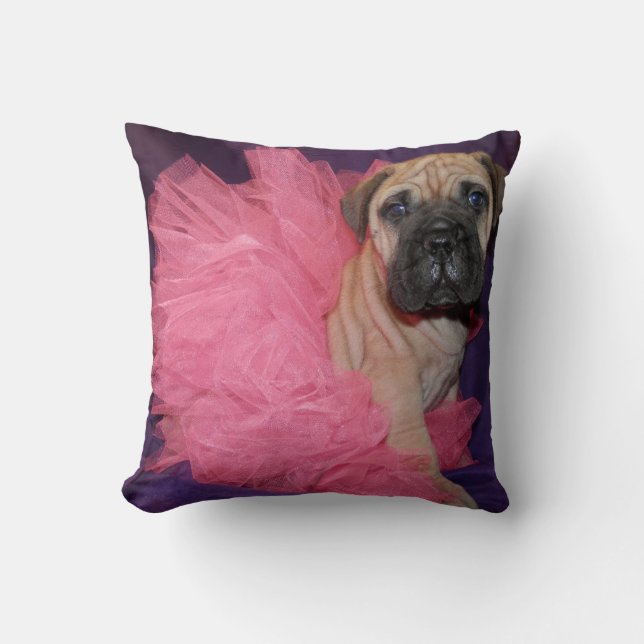 Bully Love Bullmastiff Tu-Tu Pillow Kussen (Voorkant)