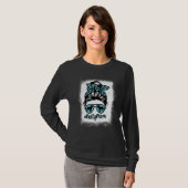 Bully Mam Bleaching Shirt Messy Bun Bulldog Mam T- (Voorkant volledig)