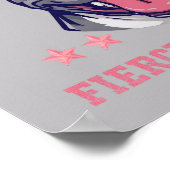 Bully Mom -Fierce Fearless- Pink Pit Bull Dog Art Poster (Hoek)