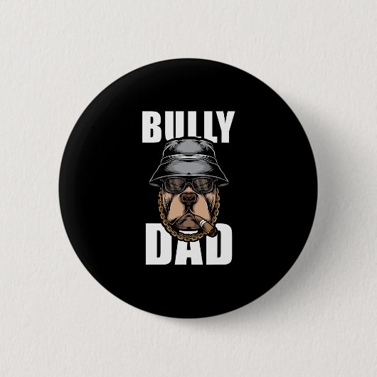 Bully Pap Bulldog Pitbull Ronde Button 5,7 Cm (Voorkant)