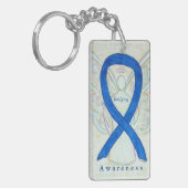 Bullying Angel Blue Awareness Ribbon Art Sleutelha Sleutelhanger (Voorkant Links)