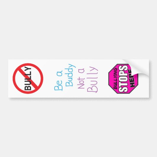 Bullying Assortation stoppen Bumpersticker (Voorkant)