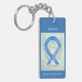 Bullying Awareness Ribbon Guardian Angel Sleutelha Sleutelhanger (Voorkant Links)