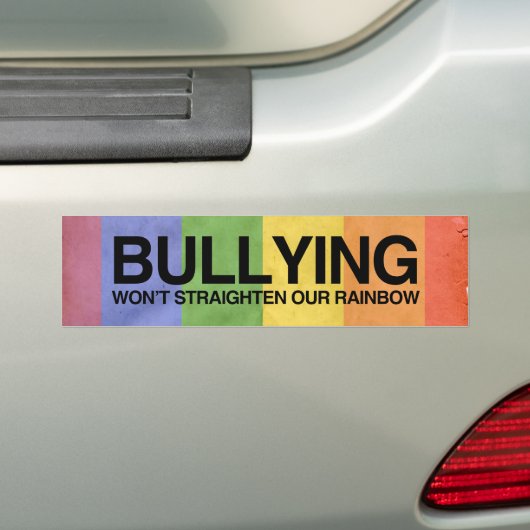 BULLYING ZAL ONZE RAINBOW NIET STRAIGHTEN -.png Bumpersticker (Op auto)