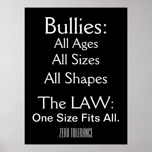 Bullying - Zero Tolerance - SRF Poster (Voorkant)