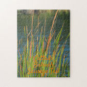 Bulrush Cattails op de Waterfront Legpuzzel (Verticaal)
