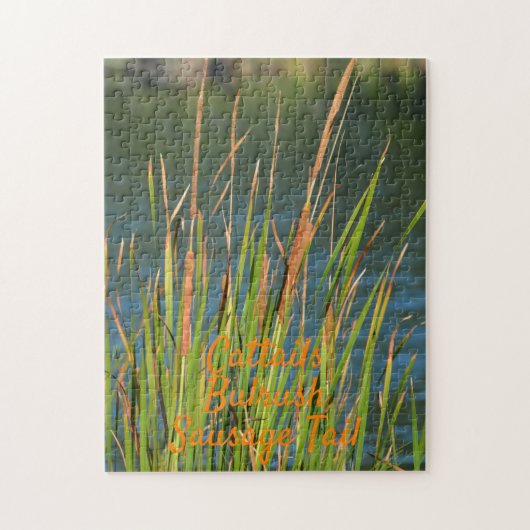 Bulrush Cattails op de Waterfront Legpuzzel (Verticaal)